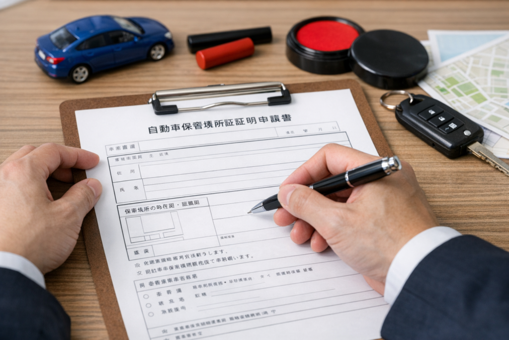 車庫証明手続き